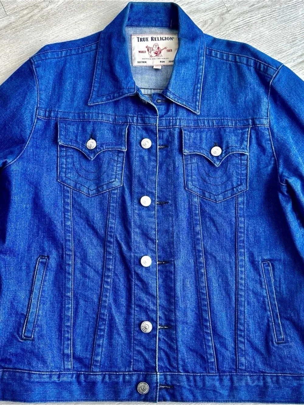 True Religion Deep Blue Denim Trucker Jacket